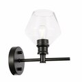 Cling Gene 1 Light Black & Clear Glass Wall Sconce CL2955365